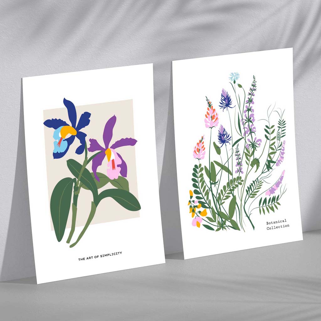 Frühling Blumen Kunstdruck Set für die Wanddekoration 2