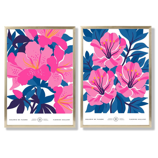 Frühling Kunstdrucke Set mit Blumenmotiven auf Leinwand, Poster Kunstdrucke mit Rahmen für Wohn- und Arbeitsräume 8