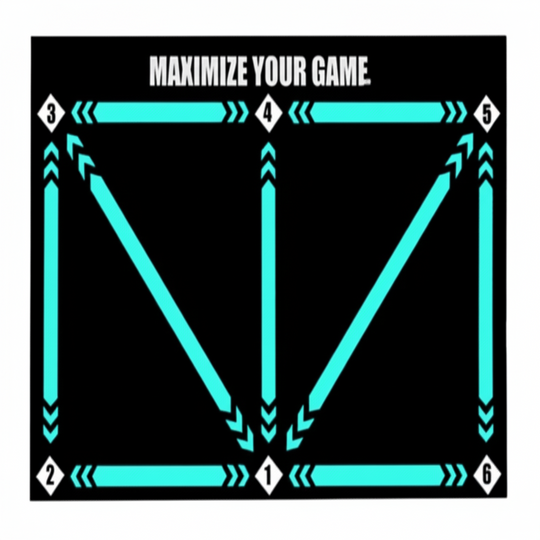 Fußballmatte für Techniktraining für Männer und Frauen, Rutschfest, Markierte Zonen, Kompakt 90 × 60 cm 9