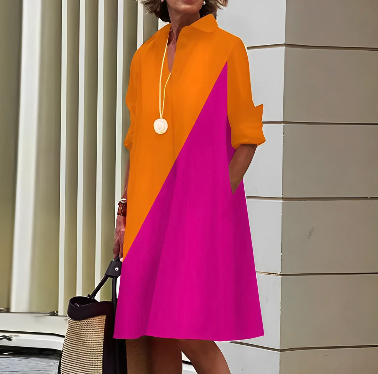 Damen Midi-Kleid Elegantes Design Luftiges Material für Sommerkleider-1