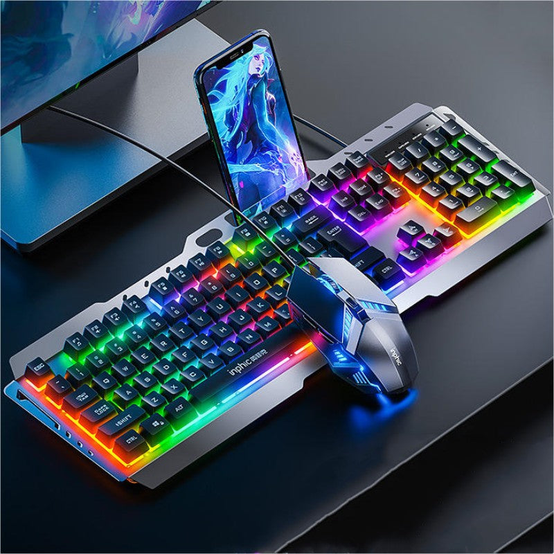Gaming-Set aus mechanischer Tastatur und Maus mit RGB-Beleuchtung 0