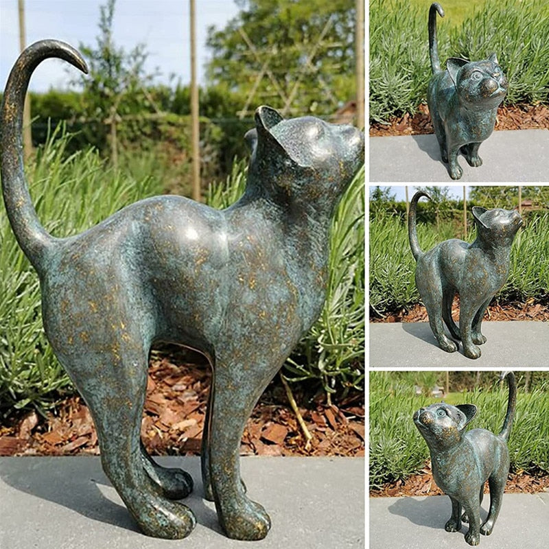 Garten Katze Statue Verspielt für Außenbereich Dekoration 0