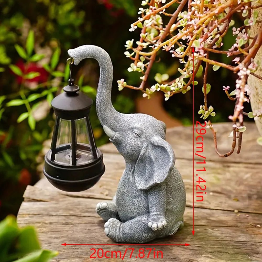 Garten Statue Elefant Mit Solarlicht Für Außenbereich Dekorativ 2