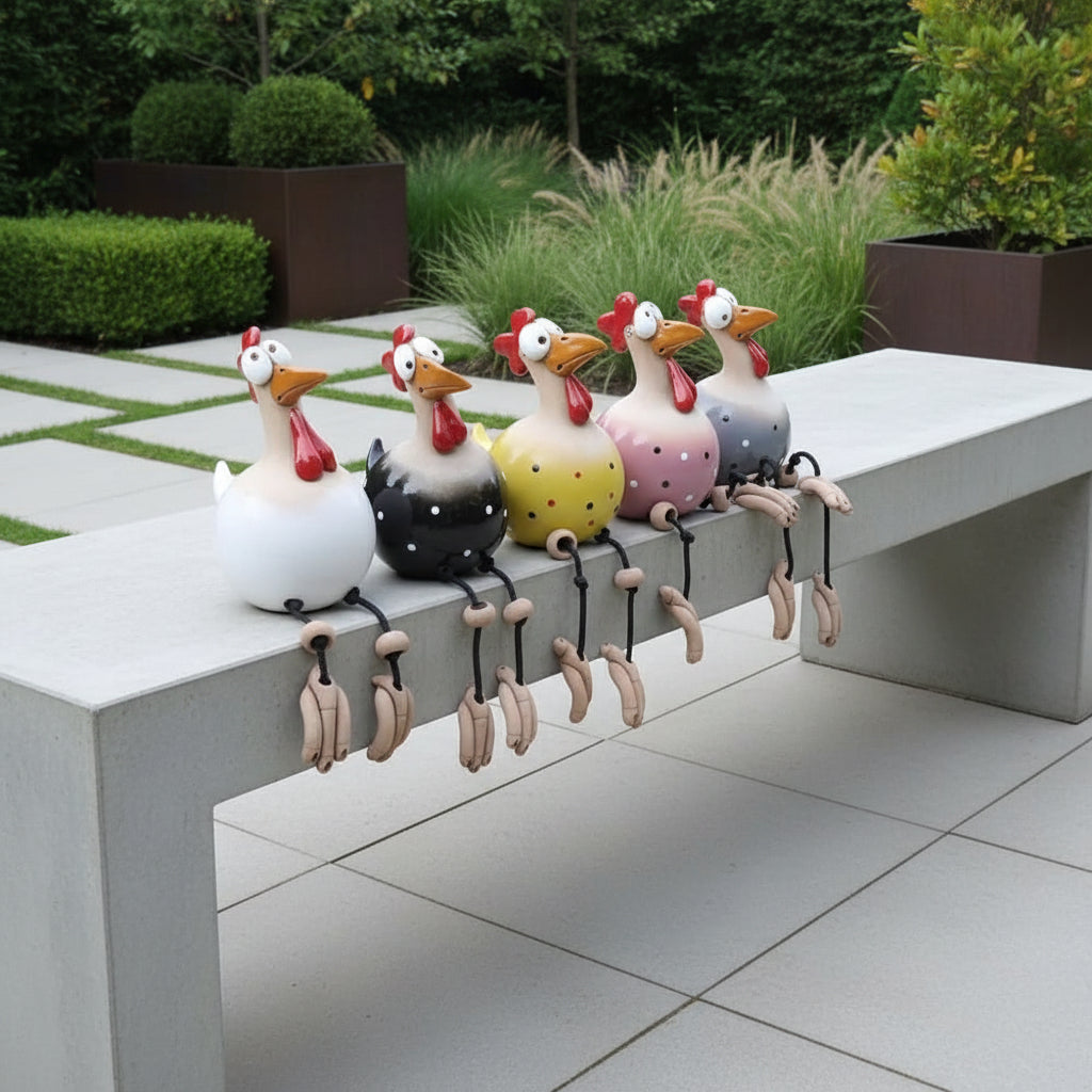 Gartenfigur Huhn Beweglich für kreative Dekoration 1