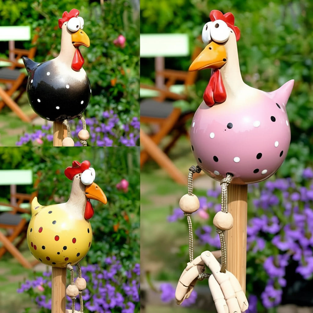 Gartenfigur Huhn Beweglich für kreative Dekoration 3