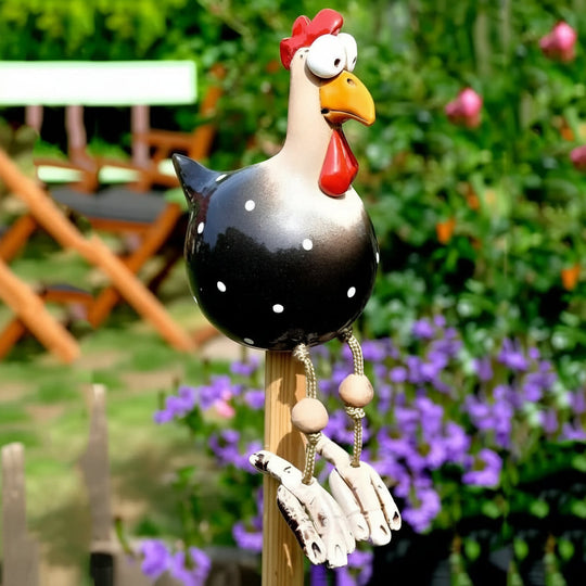 Gartenfigur Huhn Beweglich für kreative Dekoration 4
