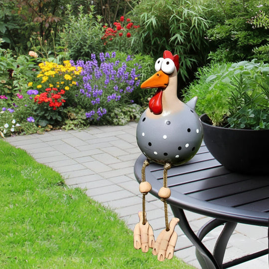 Gartenfigur Huhn Beweglich für kreative Dekoration 5