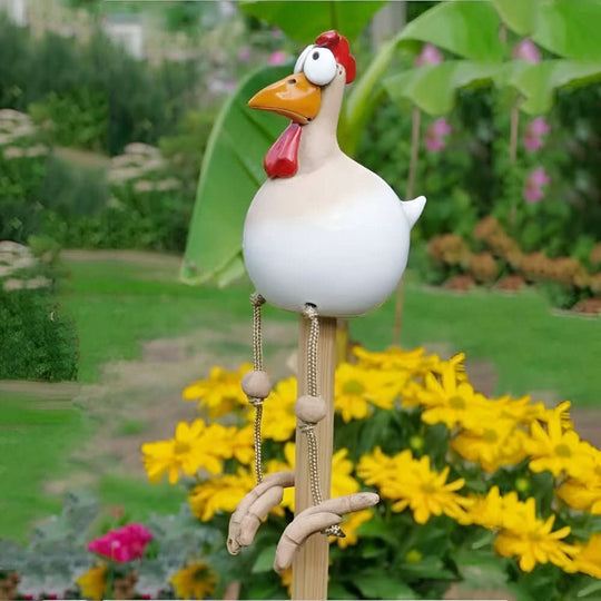 Gartenfigur Huhn Beweglich für kreative Dekoration 6