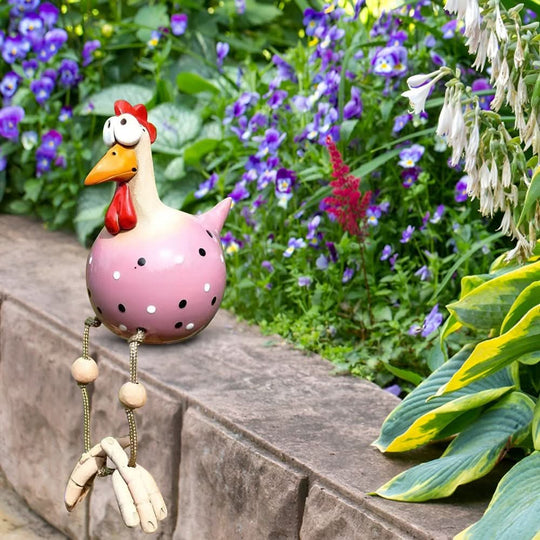 Gartenfigur Huhn Beweglich für kreative Dekoration 7