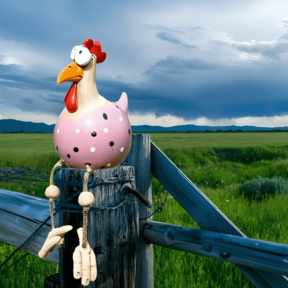 Gartenfigur Huhn Beweglich für kreative Dekoration 8