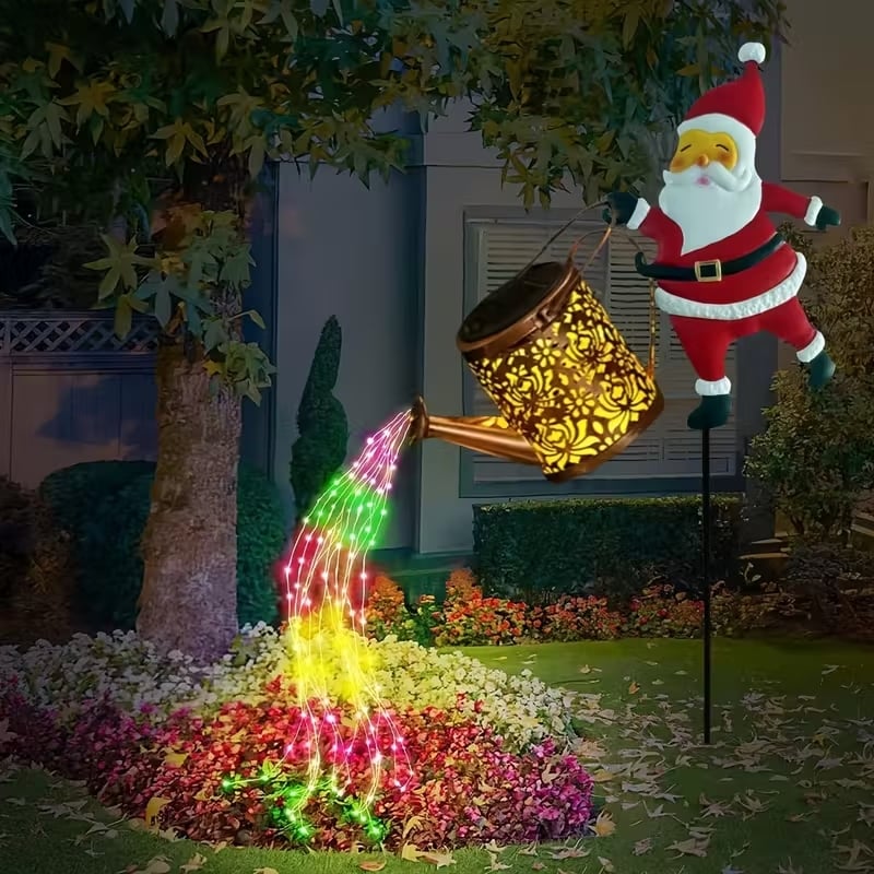 Gartenlaterne Solar Weihnachtsmann Laterne für Draußen mit Automatischer Dämmerungserkennung 1