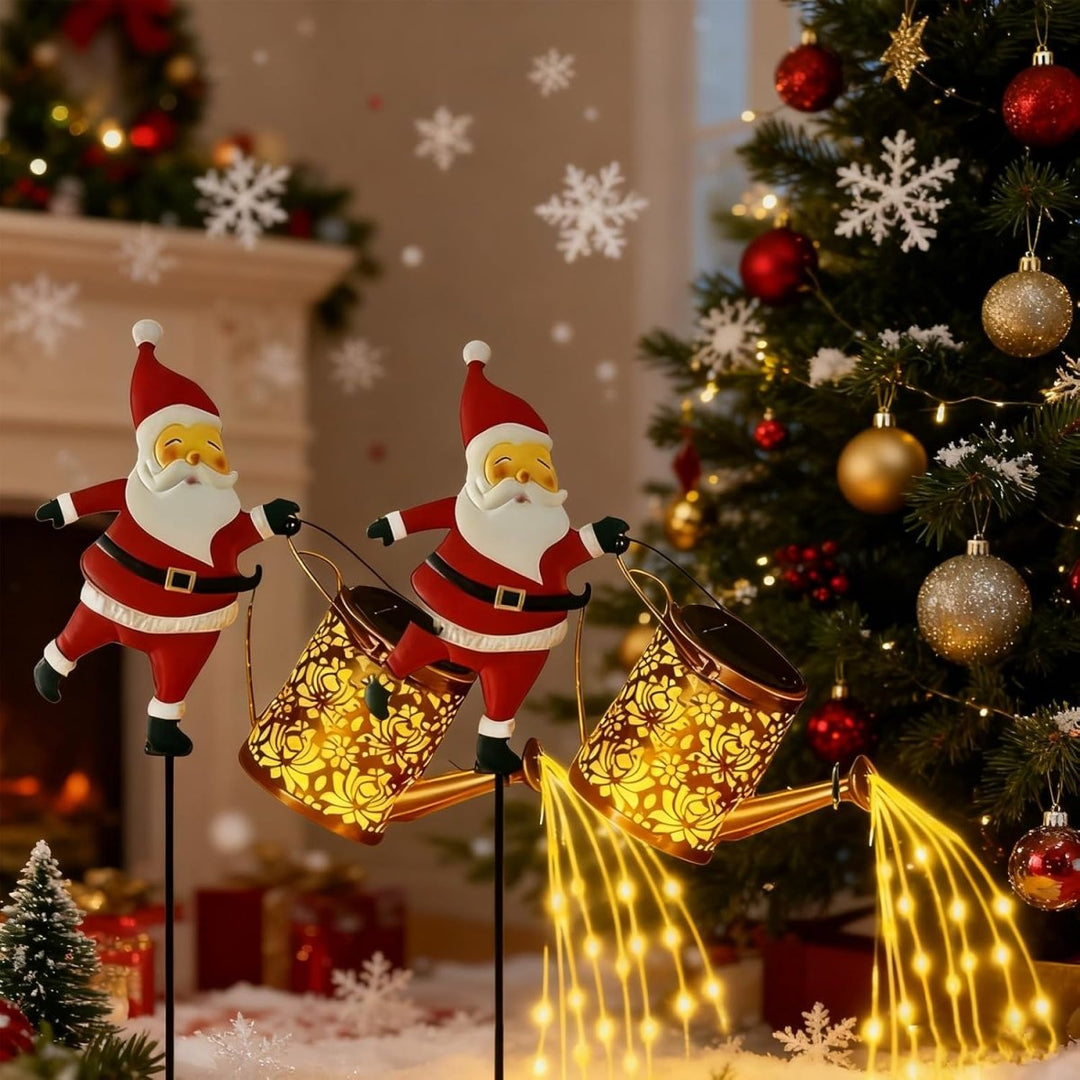 Gartenlaterne Solar Weihnachtsmann Laterne für Draußen mit Automatischer Dämmerungserkennung 10