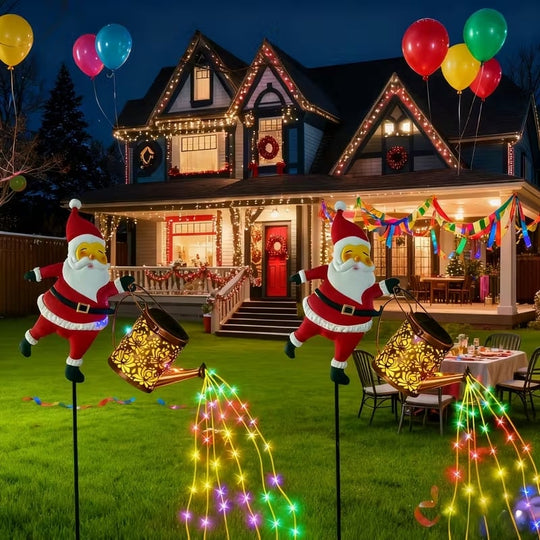Gartenlaterne Solar Weihnachtsmann Laterne für Draußen mit Automatischer Dämmerungserkennung 3
