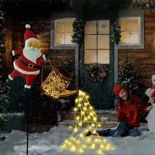 Gartenlaterne Solar Weihnachtsmann Laterne für Draußen mit Automatischer Dämmerungserkennung 4