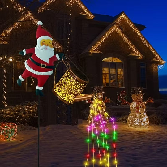 Gartenlaterne Solar Weihnachtsmann Laterne für Draußen mit Automatischer Dämmerungserkennung 6
