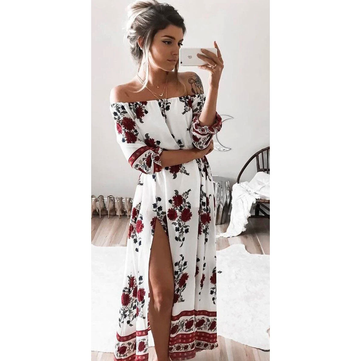 Geblümtes Maxikleid
