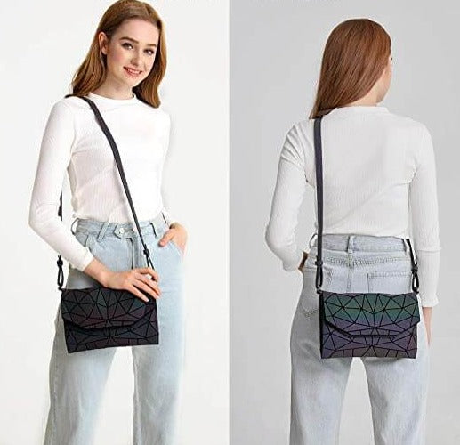Geometrische Leuchtende Crossbody-Tasche