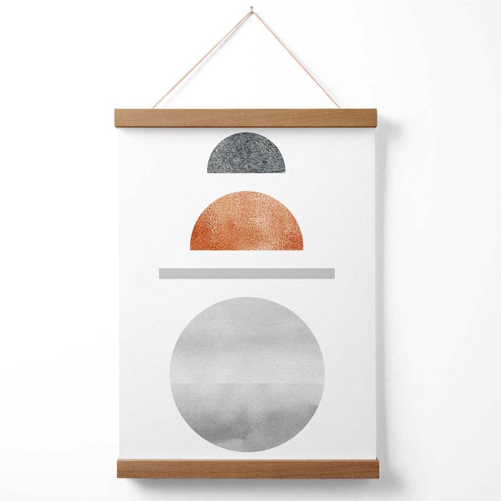 Geometrisches Poster Mid-Century Modern Stil mit Kupfer-Grau Kombination 3