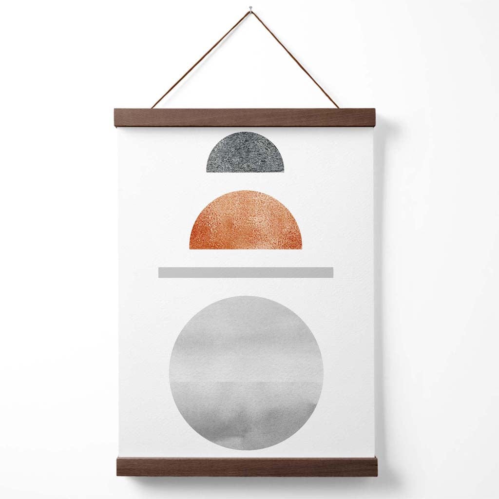 Geometrisches Poster Mid-Century Modern Stil mit Kupfer-Grau Kombination 4