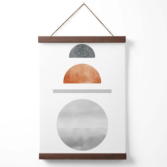 Geometrisches Poster Mid-Century Modern Stil mit Kupfer-Grau Kombination 4