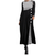 Gestreiftes Langärmeliges Patchwork-Kleid Für Damen