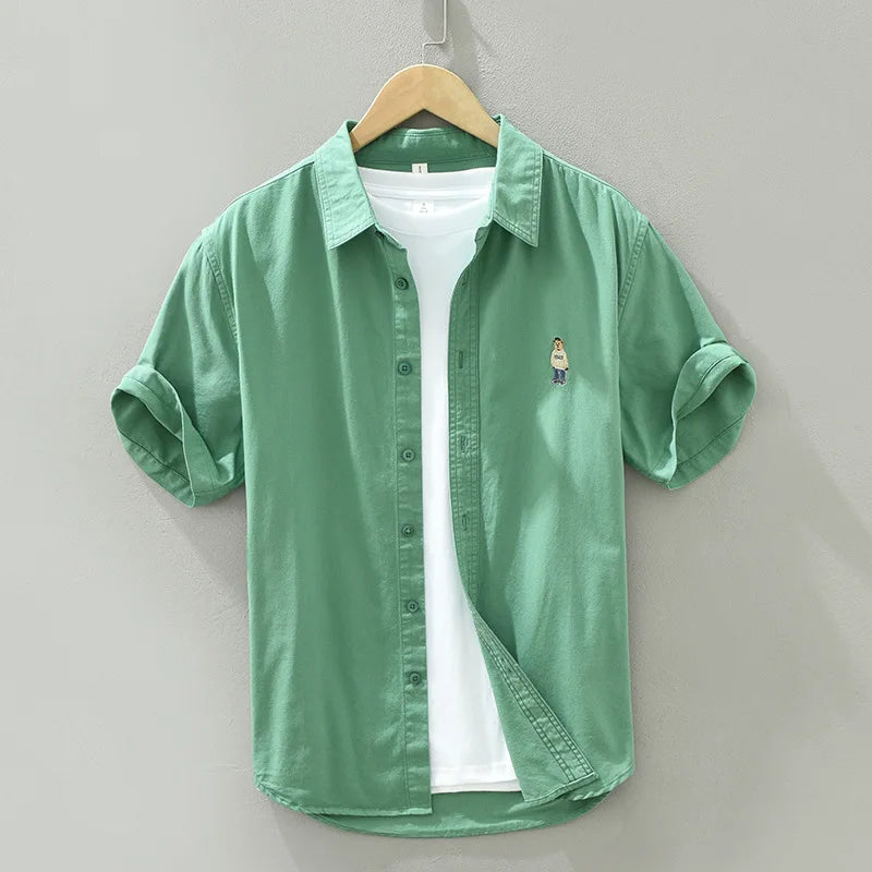 Variant image for Herren T-Shirt Lässiger Stil 100% Baumwolle mit Gesticktem Cartoon-Design-7