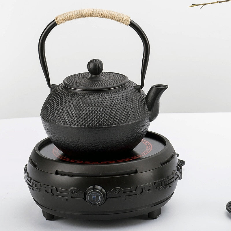 Gusseisen Teekessel Mit Teesieb Im Traditionellen Japanischen Design 5