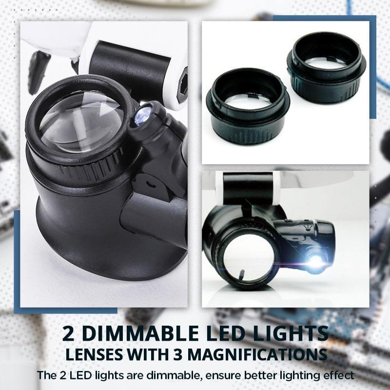 Lupenbrille Für Brillenträger Mit Licht Verstellbare Vergrößerung Ergonomisch Kunststoff-4