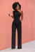 Damen Jumpsuit One-Shoulder Design Elegant Polyester Baumwolle-5