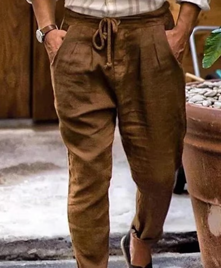 Variant image for Herren Leinenhose Atmungsaktiv Sommer Stilvoll Regular Fit-2