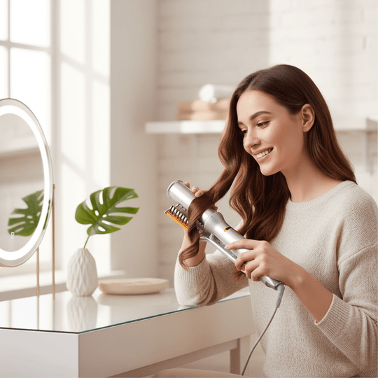 Haarbürste 2-in-1 Rotierend für Styling und Glätten 2