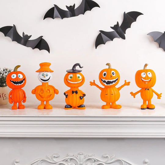 Halloween-Kürbisfigur mit humorvollem Design für Damen und Herren 1