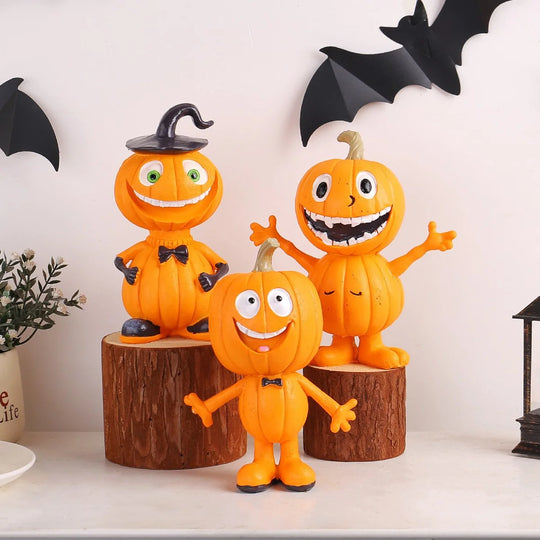Halloween-Kürbisfigur mit humorvollem Design für Damen und Herren 3