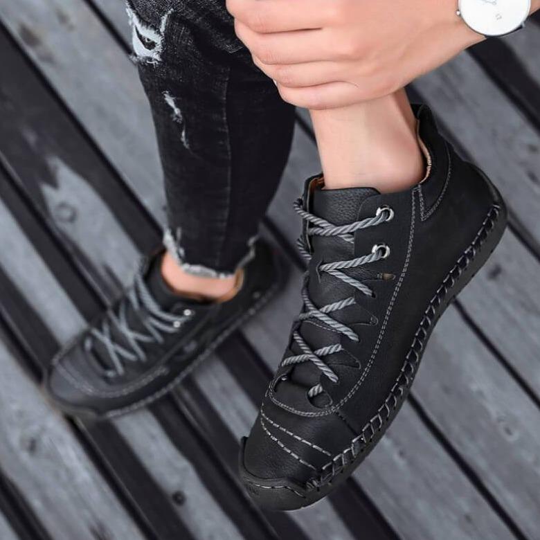 Handgenähte Vintage Lederstiefeletten