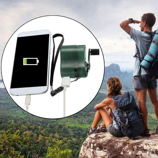 Handkurbel-Notladegerät mit USB und LED für Outdoor-Abenteuer 4