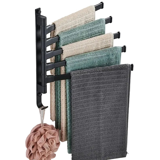 Handtuchhalter Stehend Modern für Badezimmer mit 5 Armen Mattschwarz 2