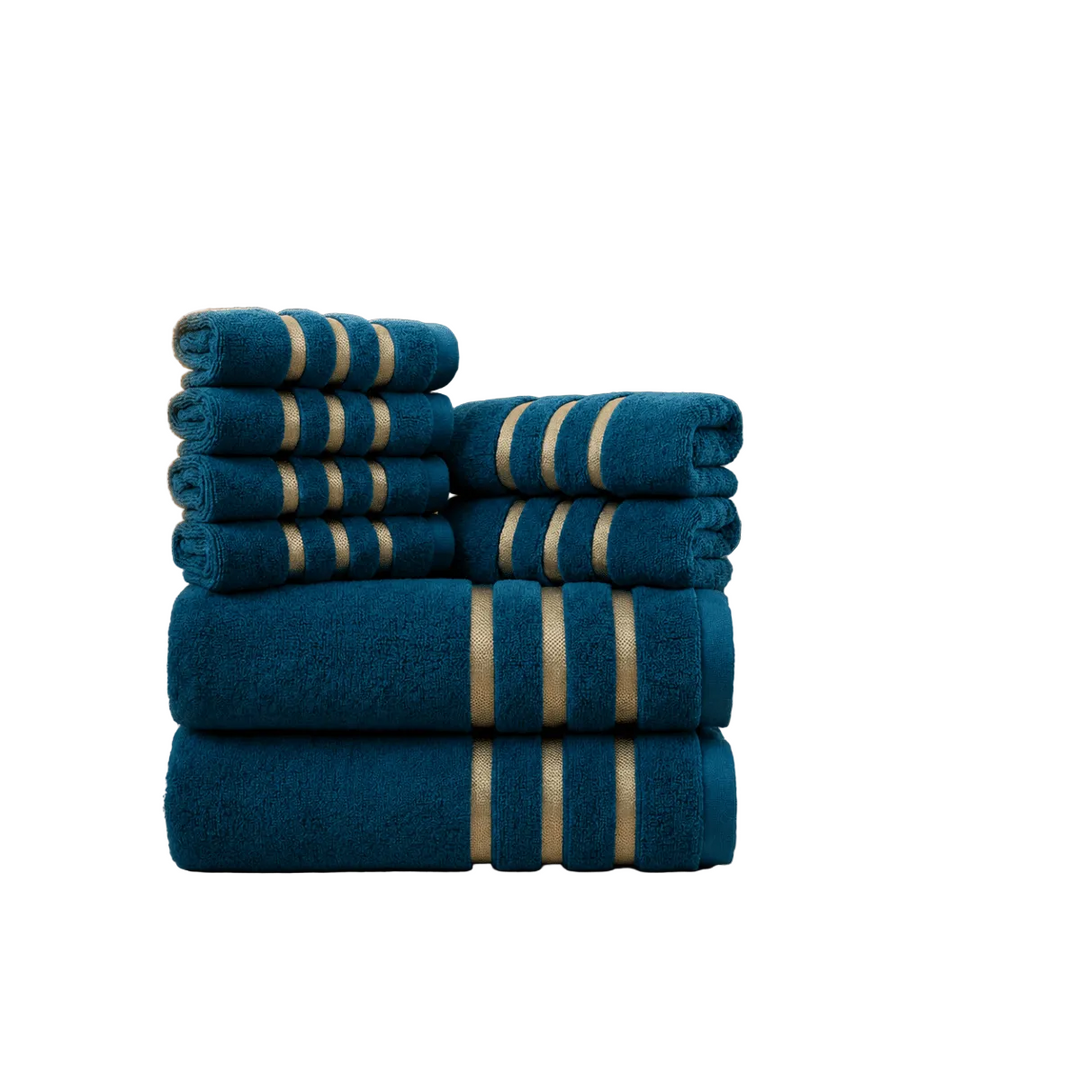 Handtuchset 8-teilig für Badezimmer und Spa, Stilvolles Handtücher Set für die ganze Familie 0