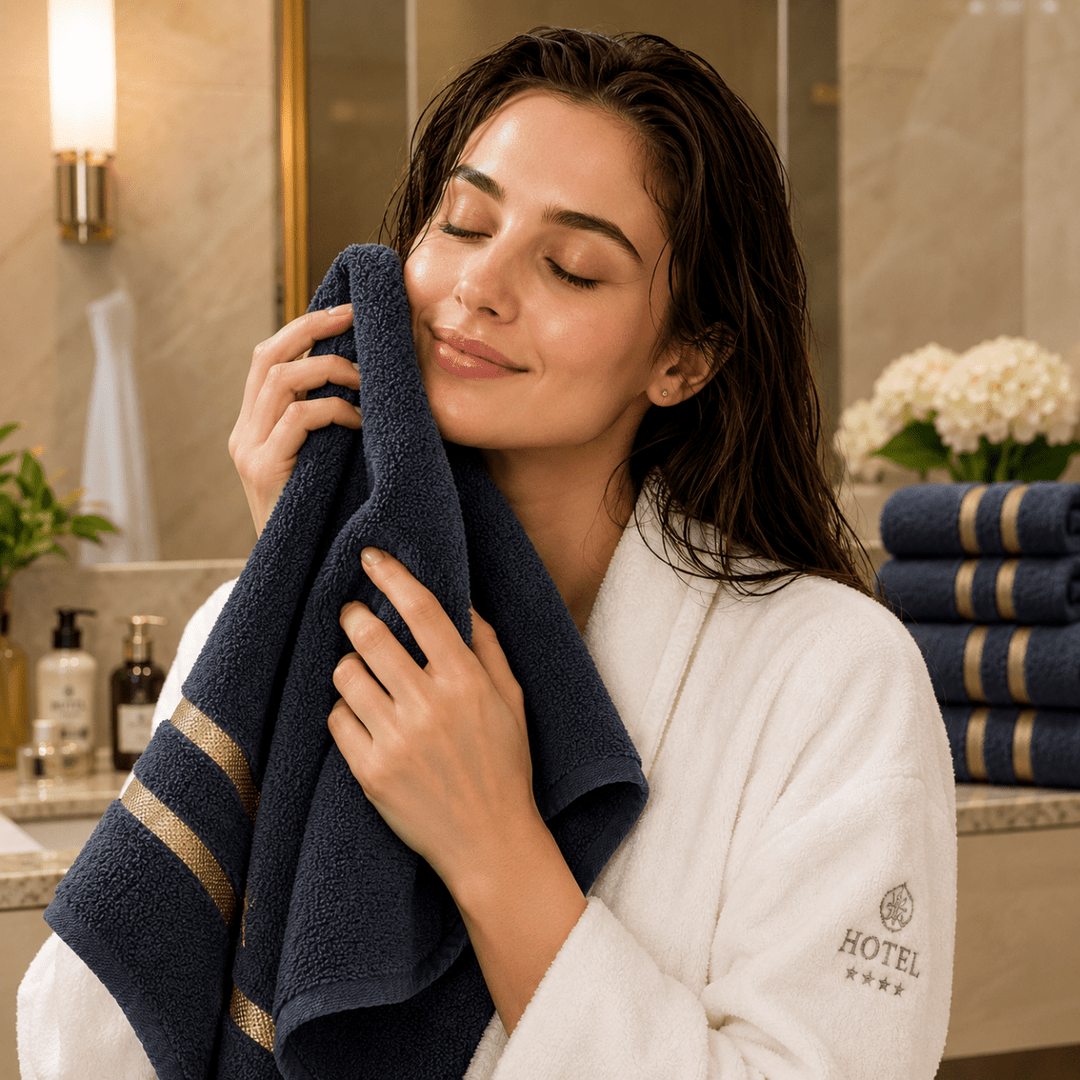 Handtuchset 8-teilig für Badezimmer und Spa, Stilvolles Handtücher Set für die ganze Familie 6