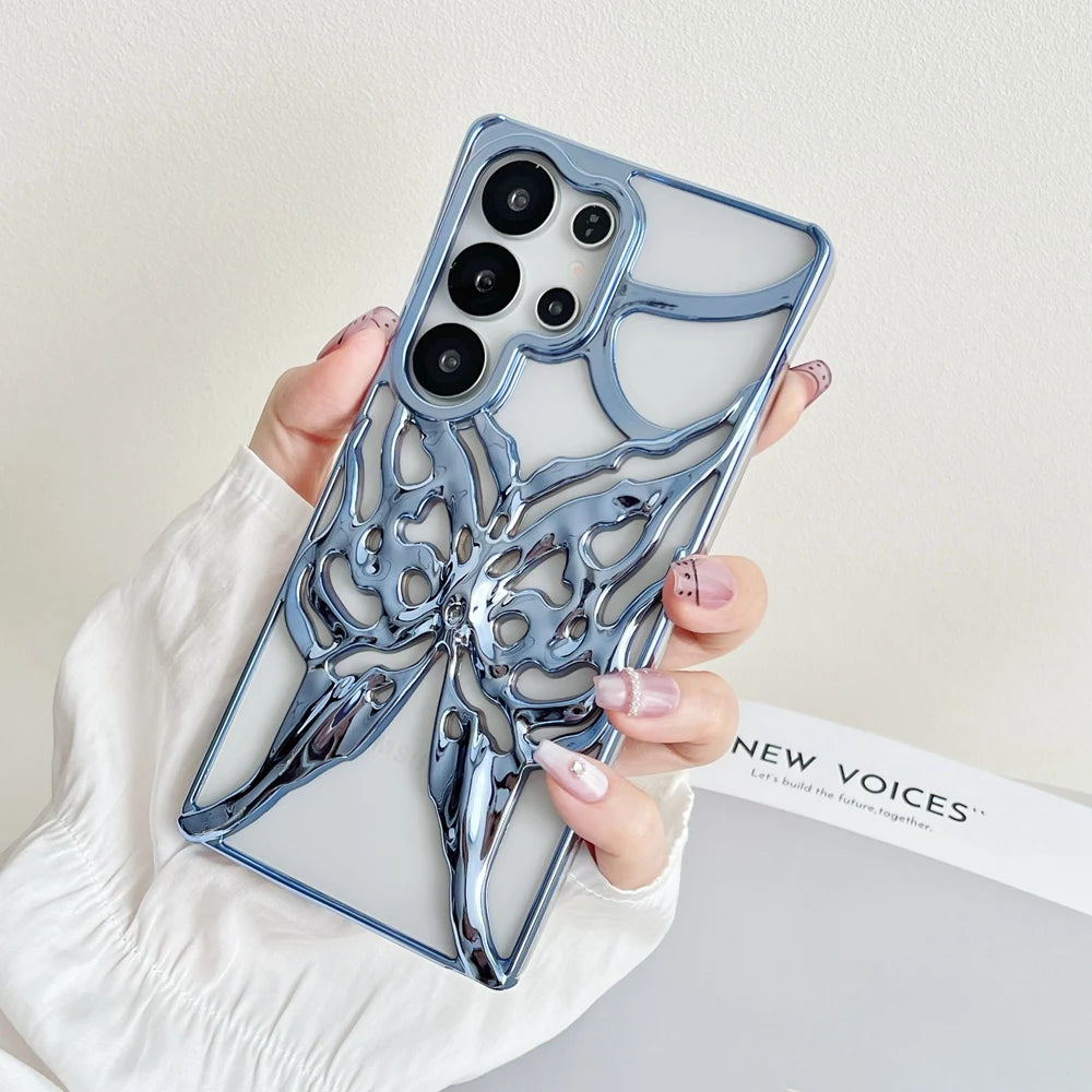Handyhülle für Samsung Galaxy S24 S25 Ultra mit 3D Schmetterlingsdesign 5