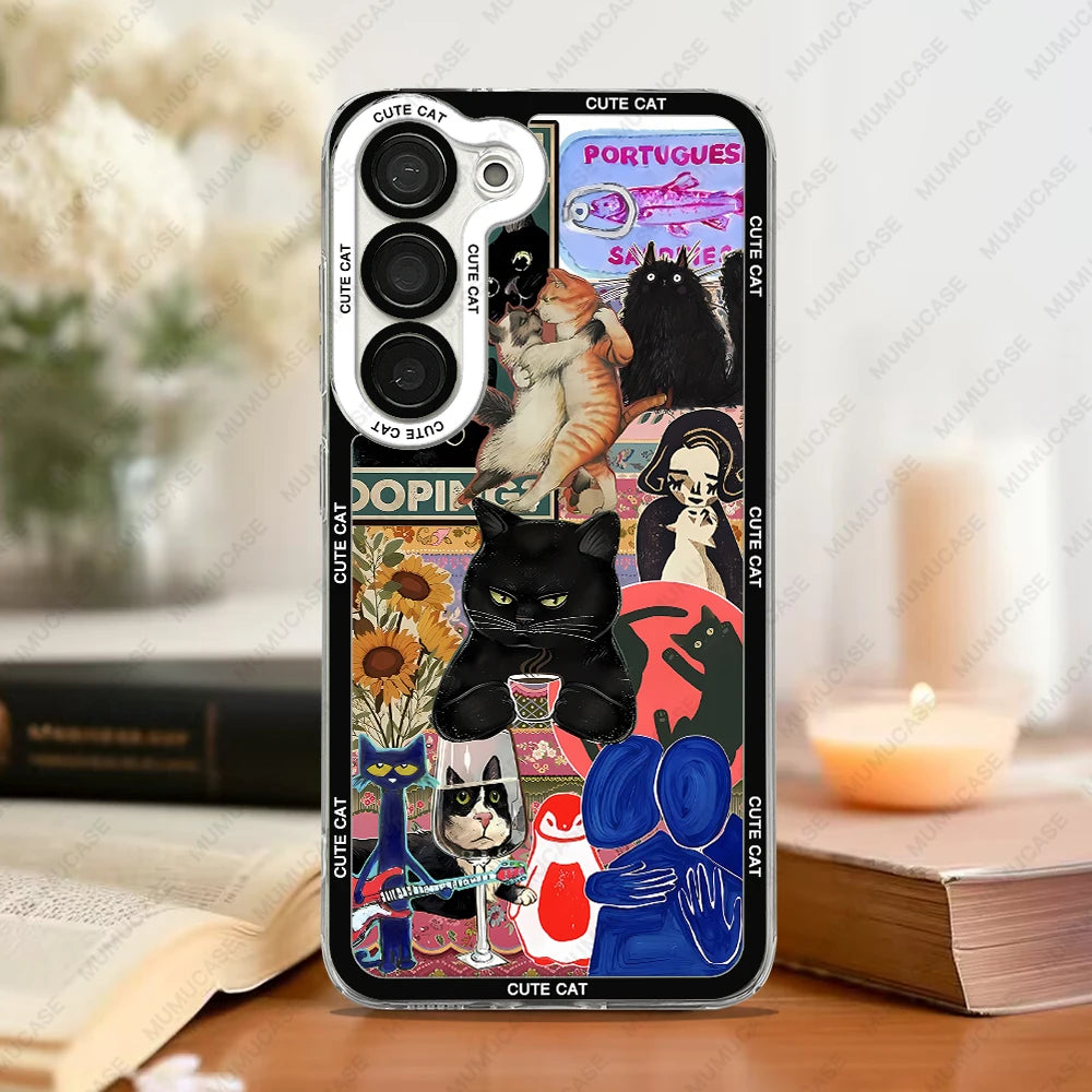 Handyhülle für Samsung Galaxy mit Katzenmotiv Charmant und Schützend 6