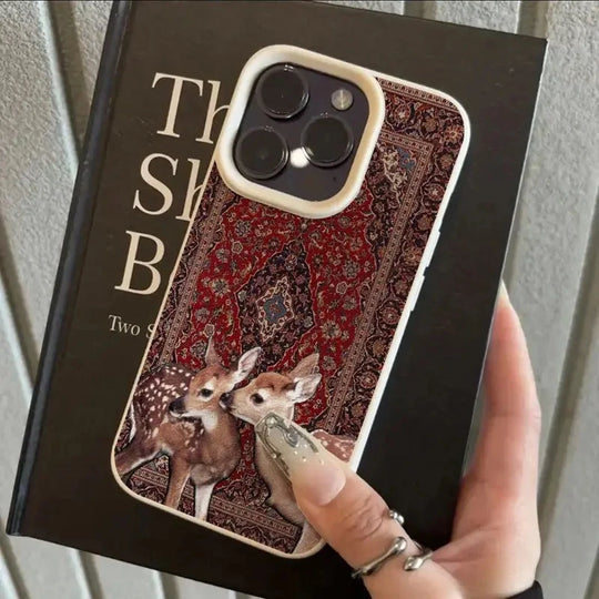 Handyhülle mit Vintage Blume und Hirsch für iPhone 8