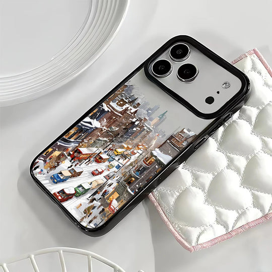 Handytasche für iPhone mit Schneeansicht und Landschaftsdesign 2