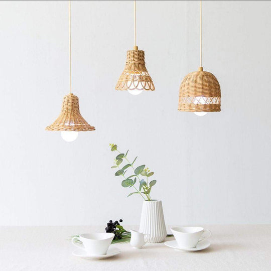 Hängelampe Pendelleuchte für Esszimmer und Wohnzimmer, Handgewebte Hängeleuchte im Boho-Stil 1