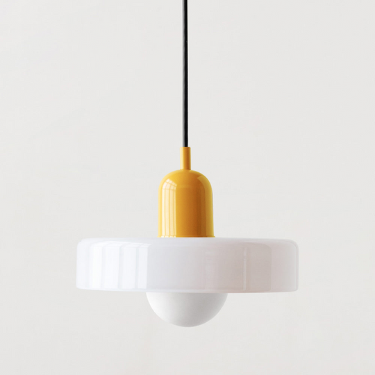 Hängelampe aus buntem Glas im modernen Design 18