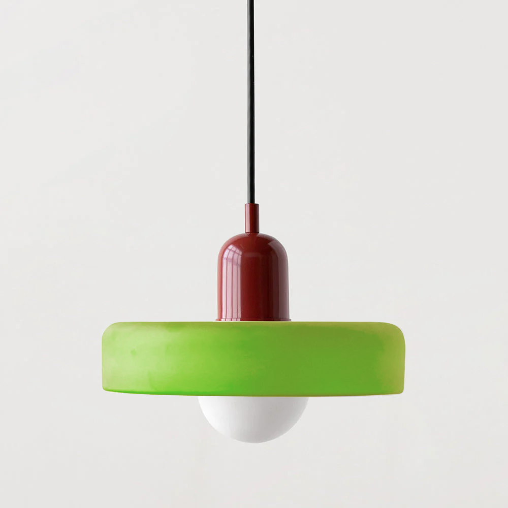 Hängelampe aus buntem Glas im modernen Design 27