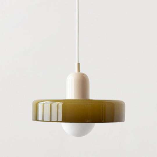 Hängelampe aus buntem Glas im modernen Design 30