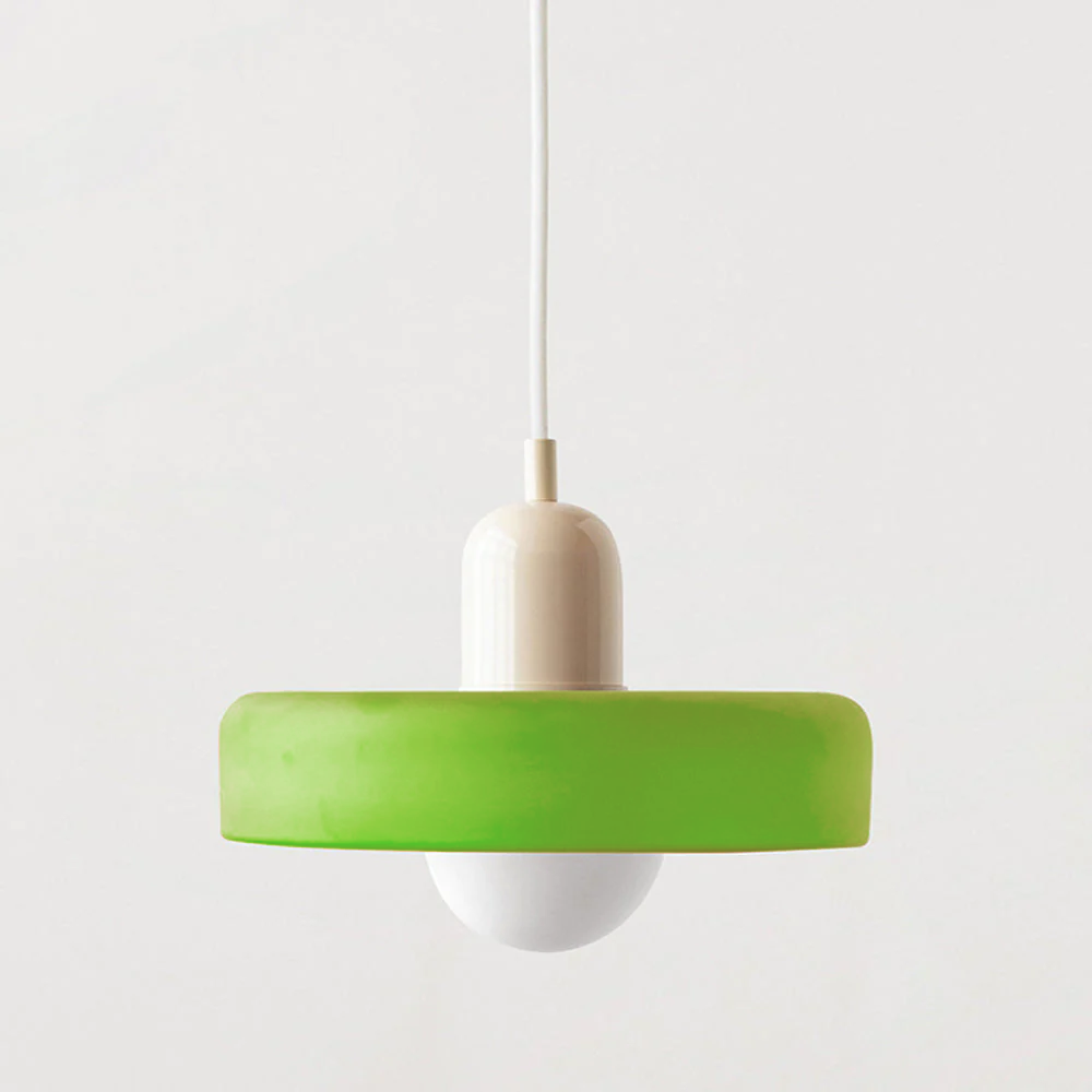 Hängelampe aus buntem Glas im modernen Design 9