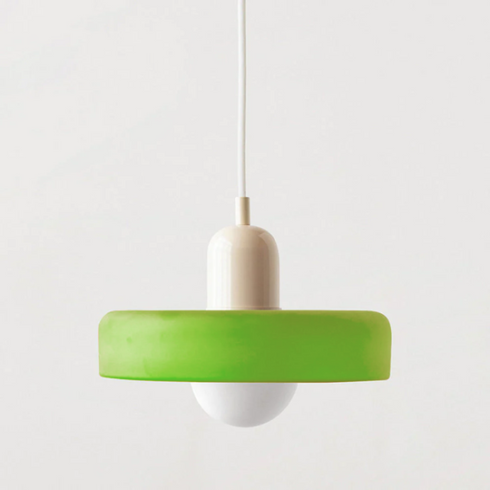 Hängelampe aus buntem Glas im modernen Design 9
