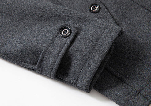 Herren Mantel Lang Eleganter Wintermantel Hochwertiges Polyester 6