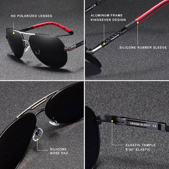 Herren-Sonnenbrille aus Aluminium im Vintage-Stil mit polarisierten Gläsern 2